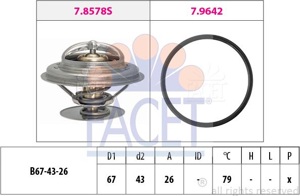 FACET 7.8578 - Термостат охлаждающей жидкости / корпус autosila-amz.com