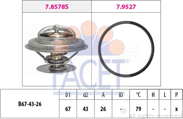 FACET 7.8577 - Термостат охлаждающей жидкости / корпус autosila-amz.com