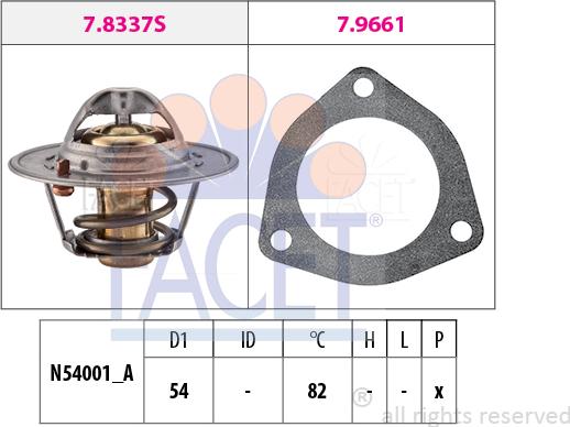 FACET 7.8644 - Термостат охлаждающей жидкости / корпус autosila-amz.com