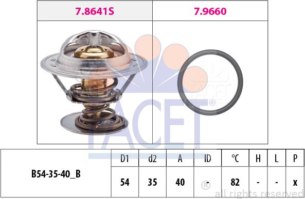 FACET 7.8641 - Термостат охлаждающей жидкости / корпус autosila-amz.com