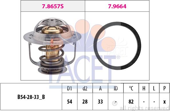 FACET 7.8657 - Термостат охлаждающей жидкости / корпус autosila-amz.com