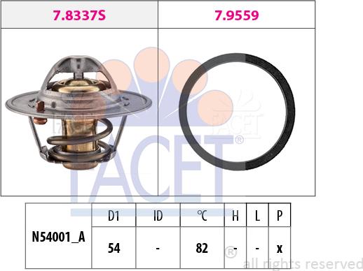 FACET 7.8667 - Термостат охлаждающей жидкости / корпус autosila-amz.com