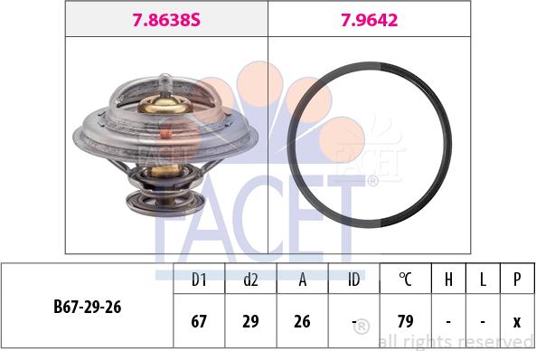 FACET 7.8638 - Термостат охлаждающей жидкости / корпус autosila-amz.com