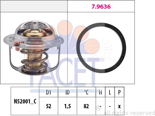 FACET 7.8679 - Термостат охлаждающей жидкости / корпус autosila-amz.com