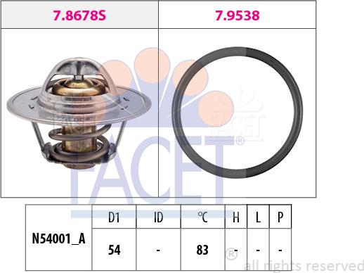 FACET 7.8678 - Термостат охлаждающей жидкости / корпус autosila-amz.com