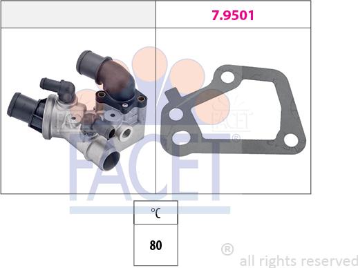 FACET 7.8098 - Термостат охлаждающей жидкости / корпус autosila-amz.com