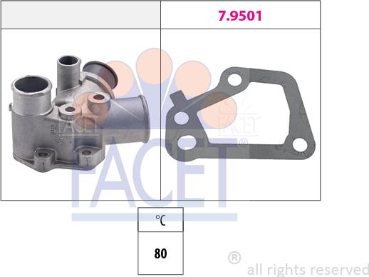 FACET 7.8125 - Термостат охлаждающей жидкости / корпус autosila-amz.com