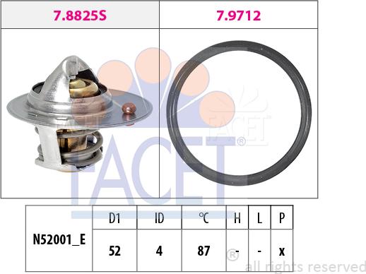 FACET 7.8850 - Термостат охлаждающей жидкости / корпус autosila-amz.com