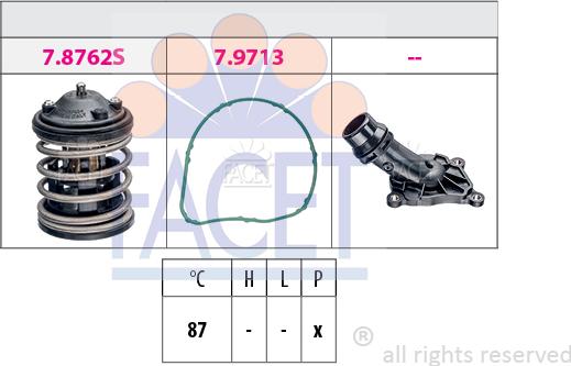 FACET 7.8851K - Термостат охлаждающей жидкости / корпус autosila-amz.com