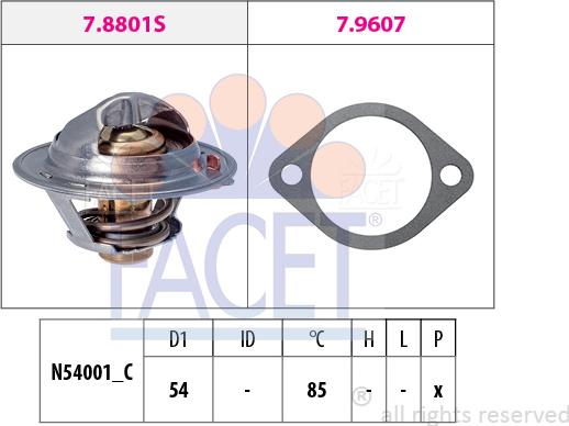 FACET 7.8801 - Термостат охлаждающей жидкости / корпус autosila-amz.com