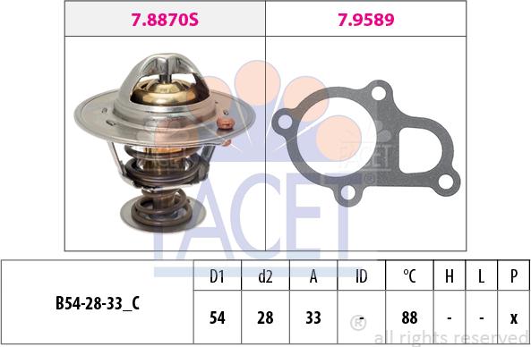 FACET 7.8870 - Термостат охлаждающей жидкости / корпус autosila-amz.com