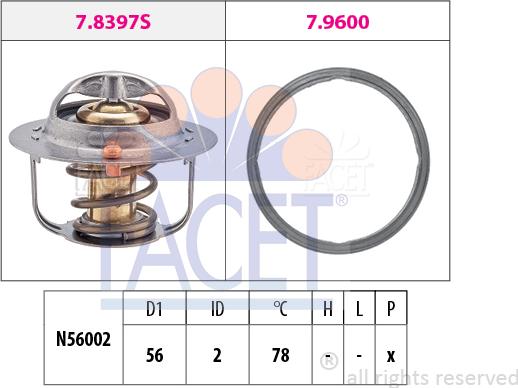 FACET 7.8397 - Термостат охлаждающей жидкости / корпус autosila-amz.com