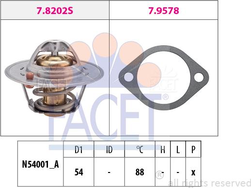 FACET 7.8358 - Термостат охлаждающей жидкости / корпус autosila-amz.com