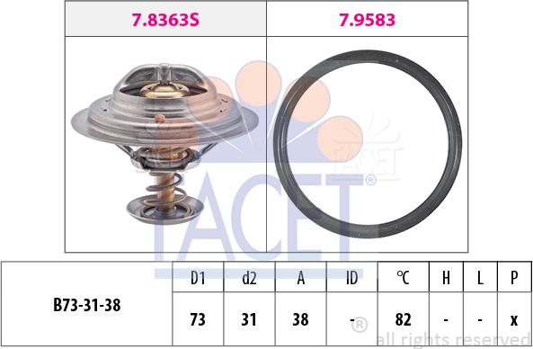 FACET 7.8363 - Термостат охлаждающей жидкости / корпус autosila-amz.com
