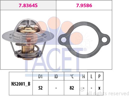 FACET 7.8367 - Термостат охлаждающей жидкости / корпус autosila-amz.com