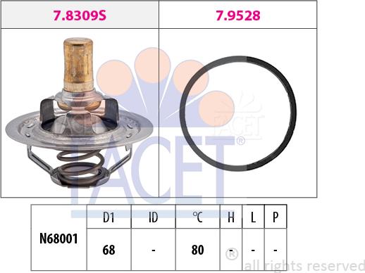 FACET 7.8309 - Термостат охлаждающей жидкости / корпус autosila-amz.com