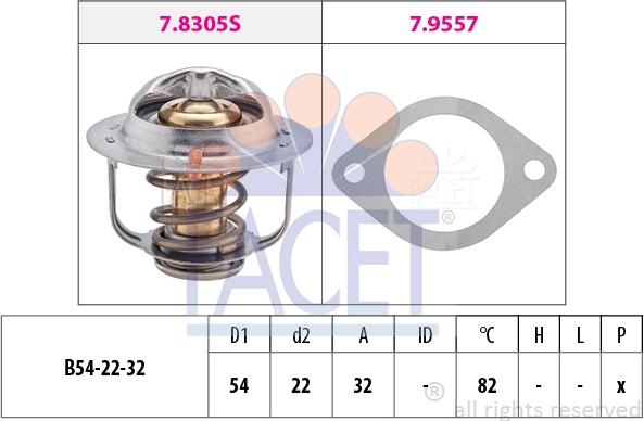 FACET 7.8305 - Термостат охлаждающей жидкости / корпус autosila-amz.com