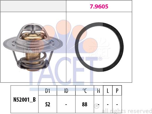 FACET 7.8312 - Термостат охлаждающей жидкости / корпус autosila-amz.com
