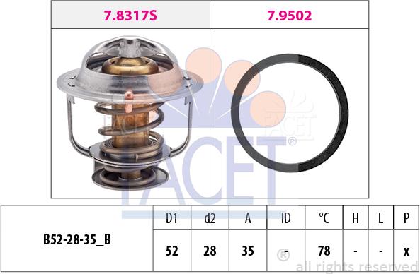 FACET 7.8317 - Термостат охлаждающей жидкости / корпус autosila-amz.com