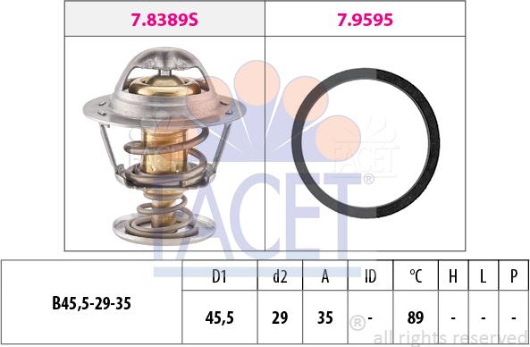 FACET 7.8389 - Термостат охлаждающей жидкости / корпус autosila-amz.com