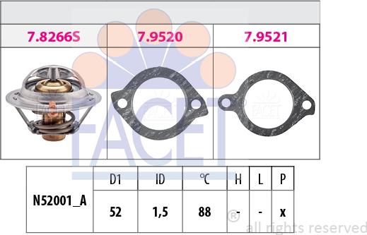 FACET 7.8384 - Термостат охлаждающей жидкости / корпус autosila-amz.com