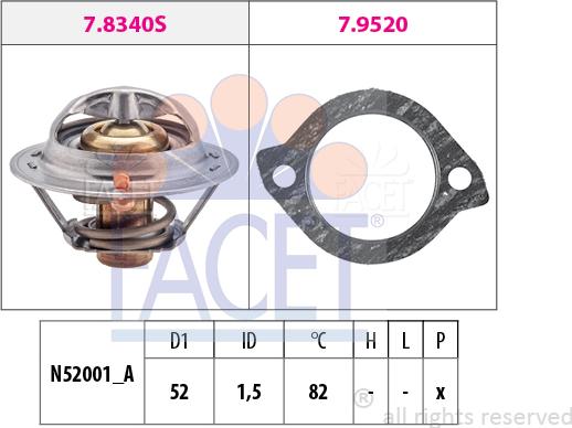 FACET 7.8331 - Термостат охлаждающей жидкости / корпус autosila-amz.com