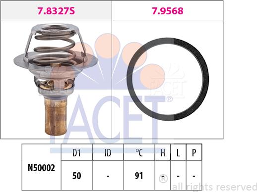 FACET 7.8327 - Термостат охлаждающей жидкости / корпус autosila-amz.com