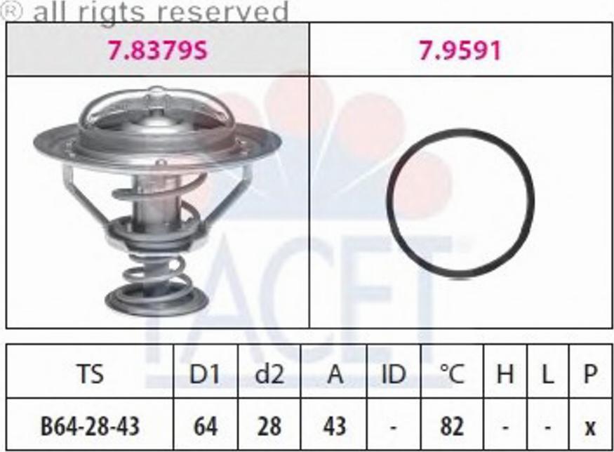 FACET 78379 - Термостат охлаждающей жидкости / корпус autosila-amz.com