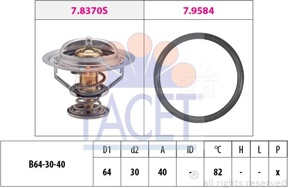 FACET 7.8370 - Термостат охлаждающей жидкости / корпус autosila-amz.com