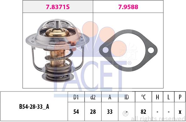 FACET 7.8371 - Термостат охлаждающей жидкости / корпус autosila-amz.com