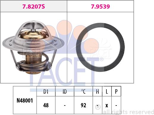 FACET 7.8295 - Термостат охлаждающей жидкости / корпус autosila-amz.com