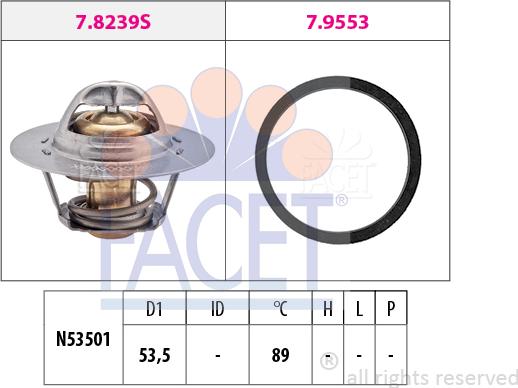 FACET 7.8290 - Термостат охлаждающей жидкости / корпус autosila-amz.com