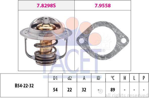 FACET 7.8298 - Термостат охлаждающей жидкости / корпус autosila-amz.com