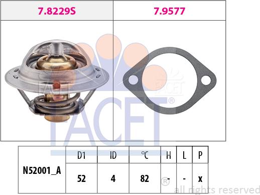 FACET 7.8244 - Термостат охлаждающей жидкости / корпус autosila-amz.com