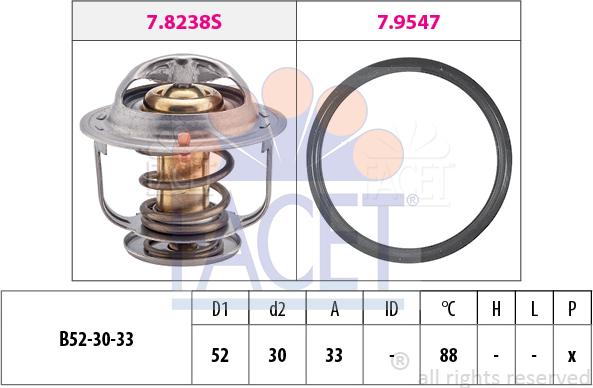 FACET 7.8269 - Термостат охлаждающей жидкости / корпус autosila-amz.com