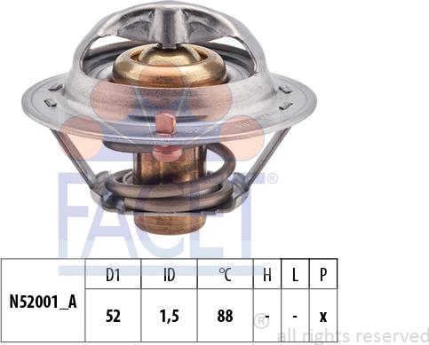 FACET 7.8266S - Термостат охлаждающей жидкости / корпус autosila-amz.com