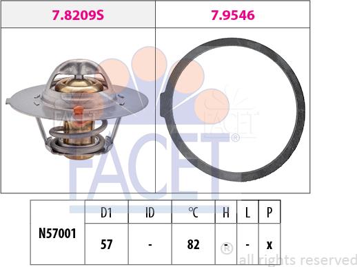 FACET 7.8209 - Термостат охлаждающей жидкости / корпус autosila-amz.com