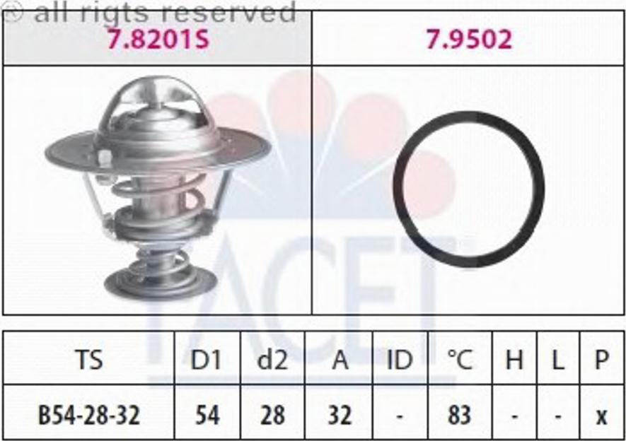 FACET 7.8201 - Термостат охлаждающей жидкости / корпус autosila-amz.com