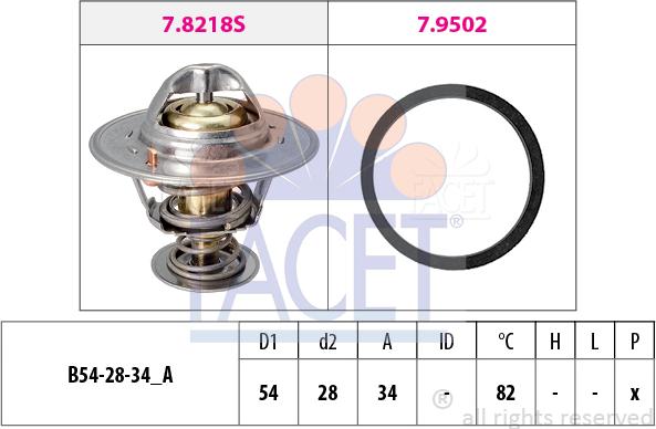 FACET 7.8218 - Термостат охлаждающей жидкости / корпус autosila-amz.com