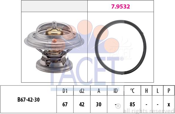 FACET 7.8280 - Термостат охлаждающей жидкости / корпус autosila-amz.com