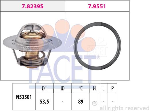 FACET 7.8239 - Термостат охлаждающей жидкости / корпус autosila-amz.com