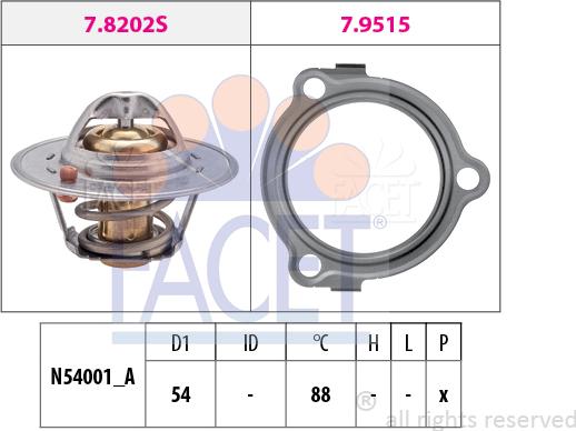 FACET 7.8234 - Термостат охлаждающей жидкости / корпус autosila-amz.com