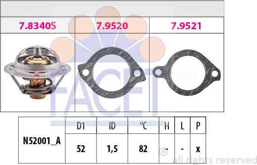 FACET 7.8228 - Термостат охлаждающей жидкости / корпус autosila-amz.com