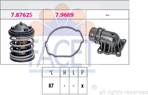 FACET 7.8763K - Термостат охлаждающей жидкости / корпус autosila-amz.com