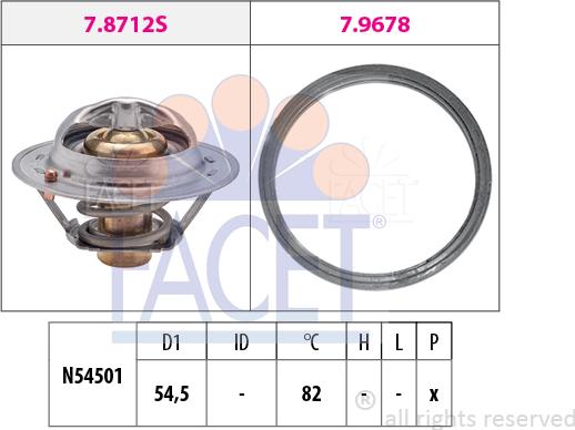 FACET 7.8713 - Термостат охлаждающей жидкости / корпус autosila-amz.com