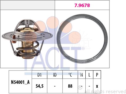 FACET 7.8787 - Термостат охлаждающей жидкости / корпус autosila-amz.com