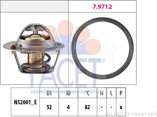 FACET 7.8725 - Термостат охлаждающей жидкости / корпус autosila-amz.com