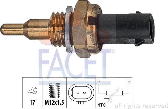 FACET 7.3405 - Датчик, температура охлаждающей жидкости autosila-amz.com