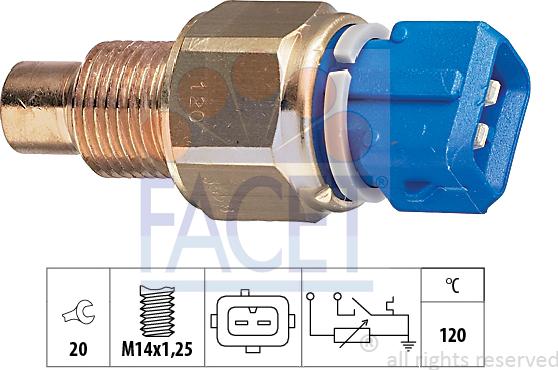 FACET 7.3558 - Датчик, температура охлаждающей жидкости autosila-amz.com