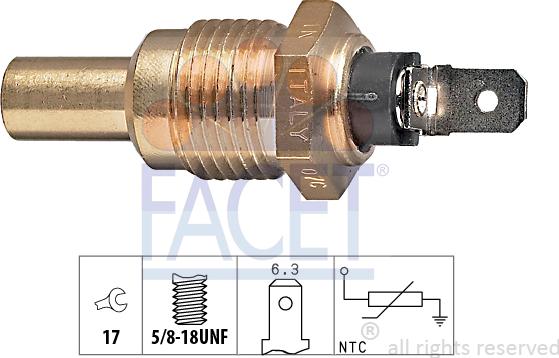 FACET 7.3046 - Датчик, температура охлаждающей жидкости autosila-amz.com